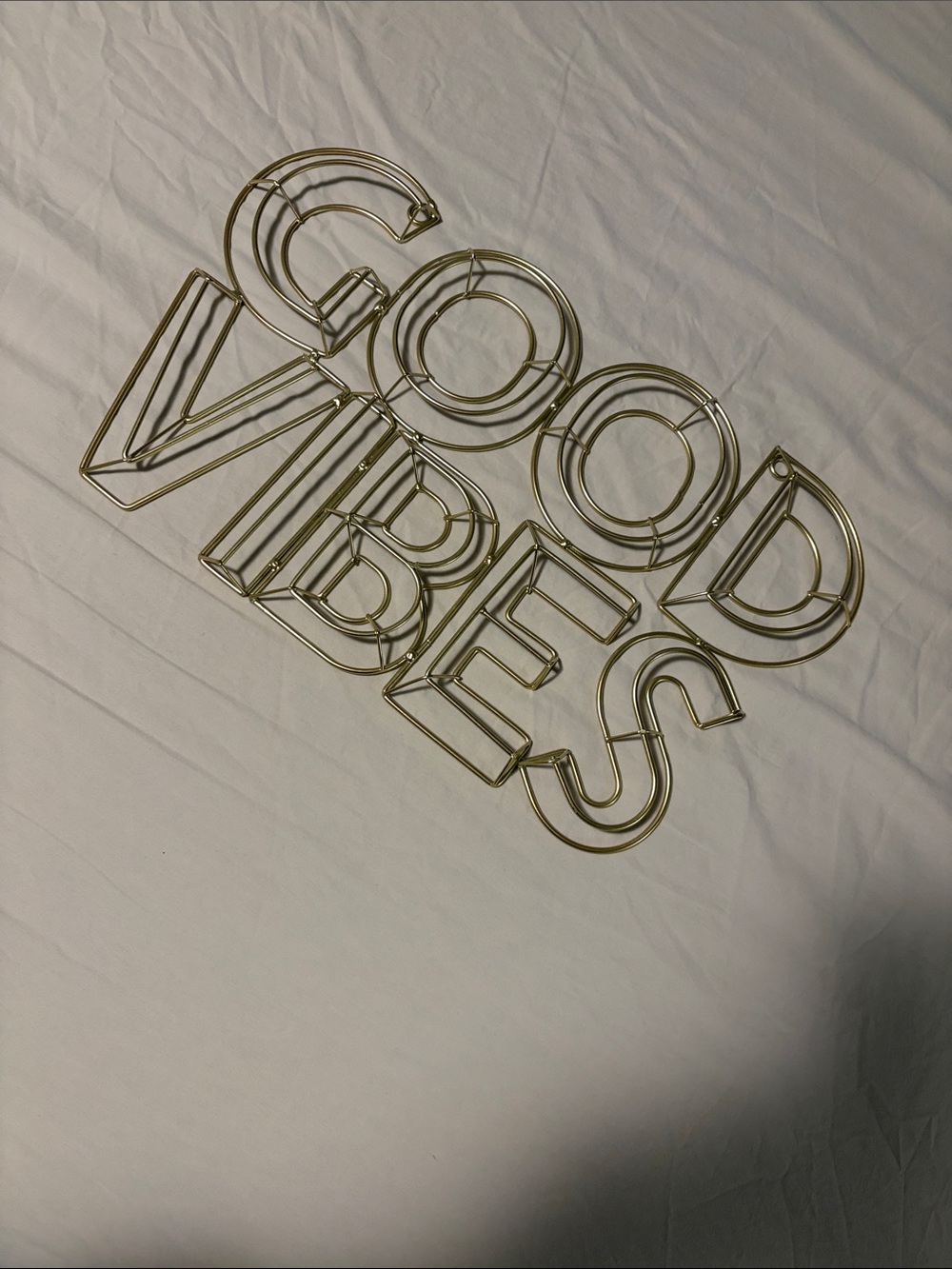 Good Vibes Gold Wire Wall Sign by